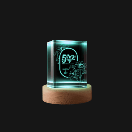 Crystal Globe 60 mm with Engraving and LED base